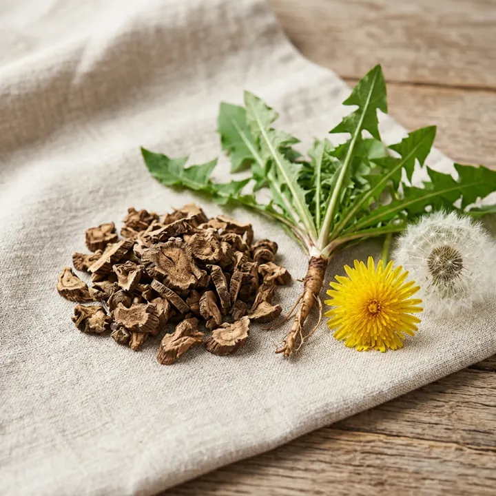 Dandelion roots and dried dandelion preparation