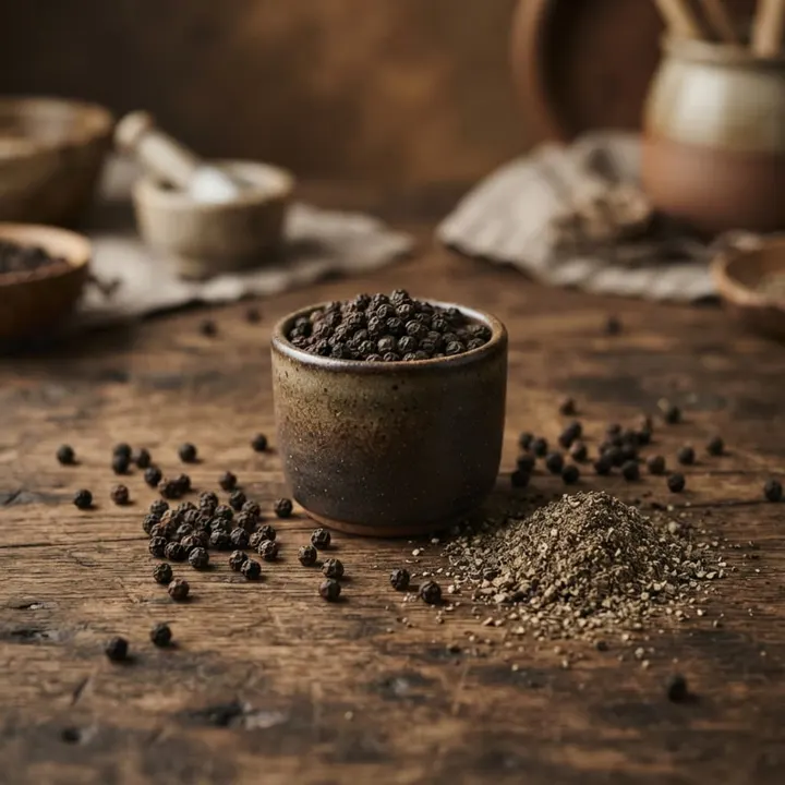 Black peppercorns