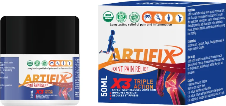 Artifix joint cream jar and box, 50 ml