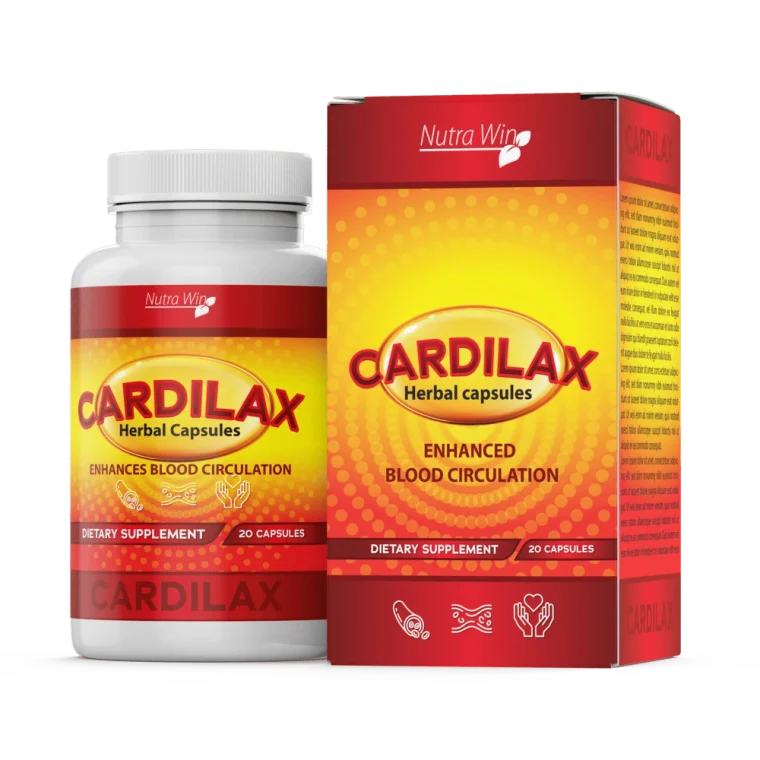 Cardilax capsules bottle and carton