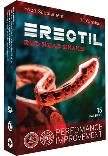 Erectil Red Head Snake performance capsules box, 15 capsules