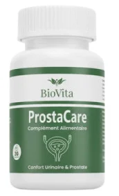 ProstaCare BioVita, gélules confort urinaire et prostate, flacon