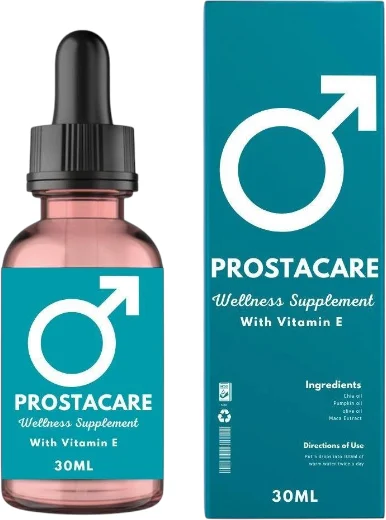 Prostacare men’s wellness drops, 30 ml dropper bottle and box